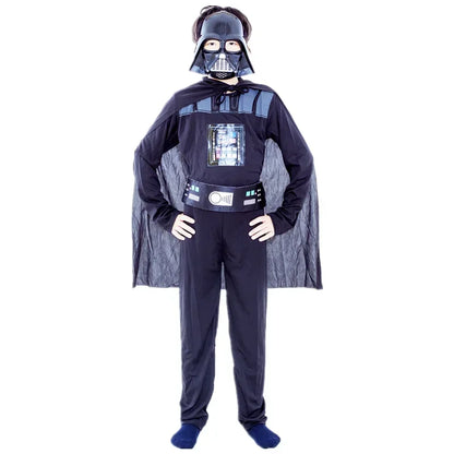 Kids Superhero Costume with Cape Mask and Jumpsuit for Halloween