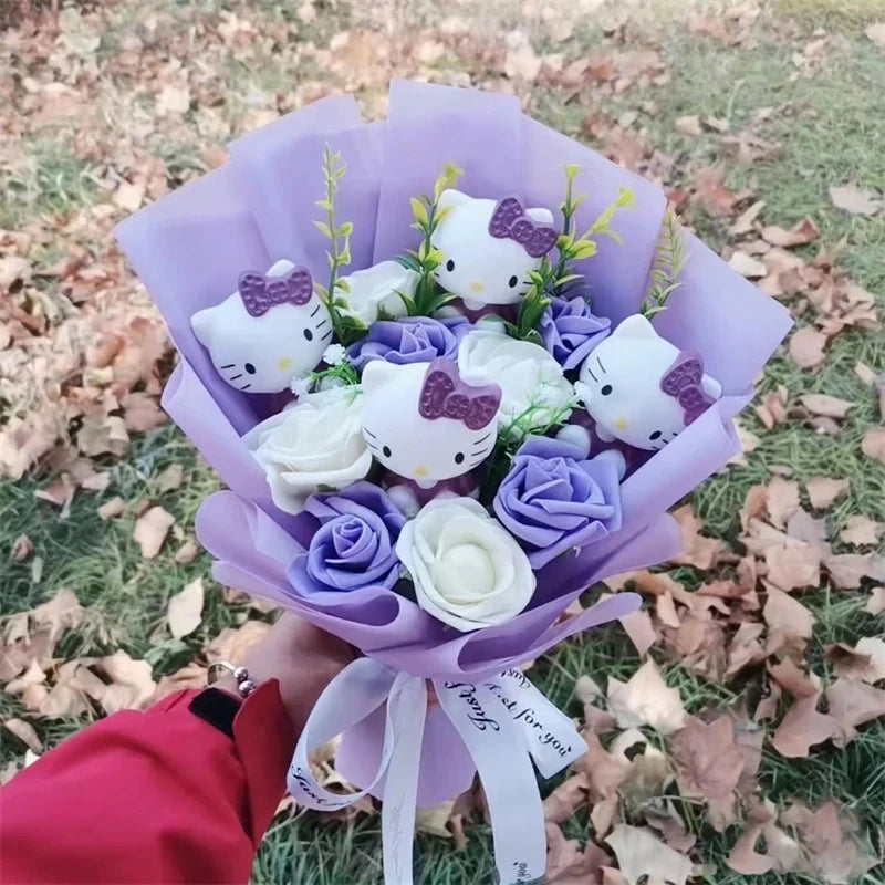 Plush Flower Bouquet with Soft Plush Roses for Gifts and Home Decor