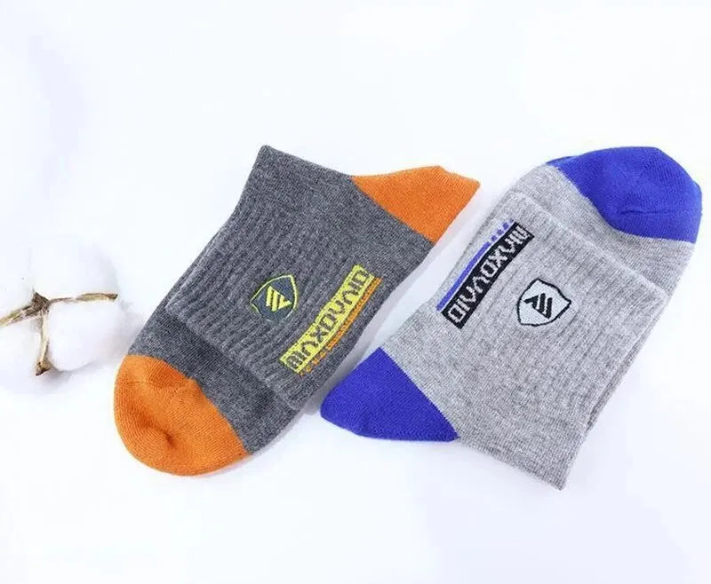 Men's Sports Socks Breathable Mid-Calf Basketball Socks 5 Pairs