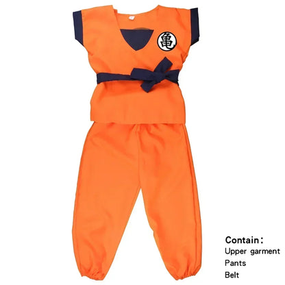 Martial Arts Costume with Wig Tail and Wristbands for Kids & Adults