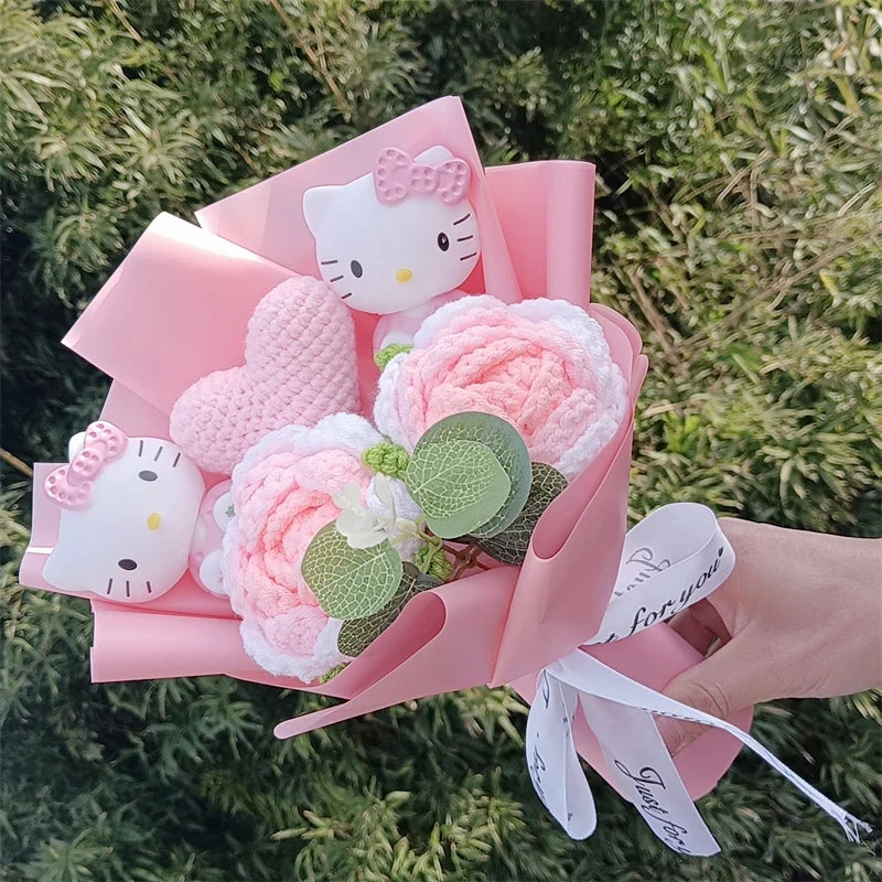 Plush Flower Bouquet with Soft Plush Roses for Gifts and Home Decor