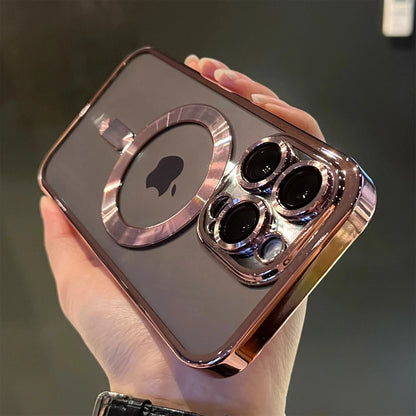 Magnetic Clear Phone Case with Shockproof Plated Edge