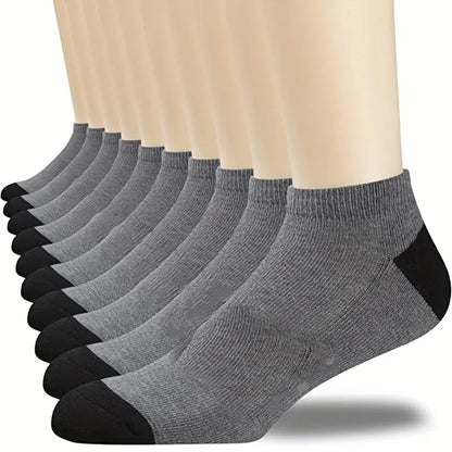 Men's Low Cut Socks Breathable Color Block Ankle Socks