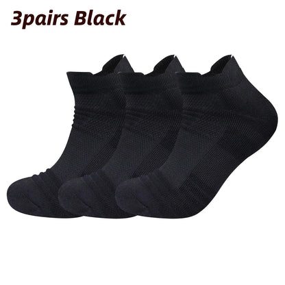 Sports Terry Socks Cushioned Moisture Wicking Ankle Socks 3 Pairs