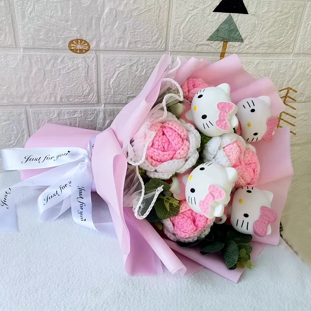 Plush Flower Bouquet with Soft Plush Roses for Gifts and Home Decor
