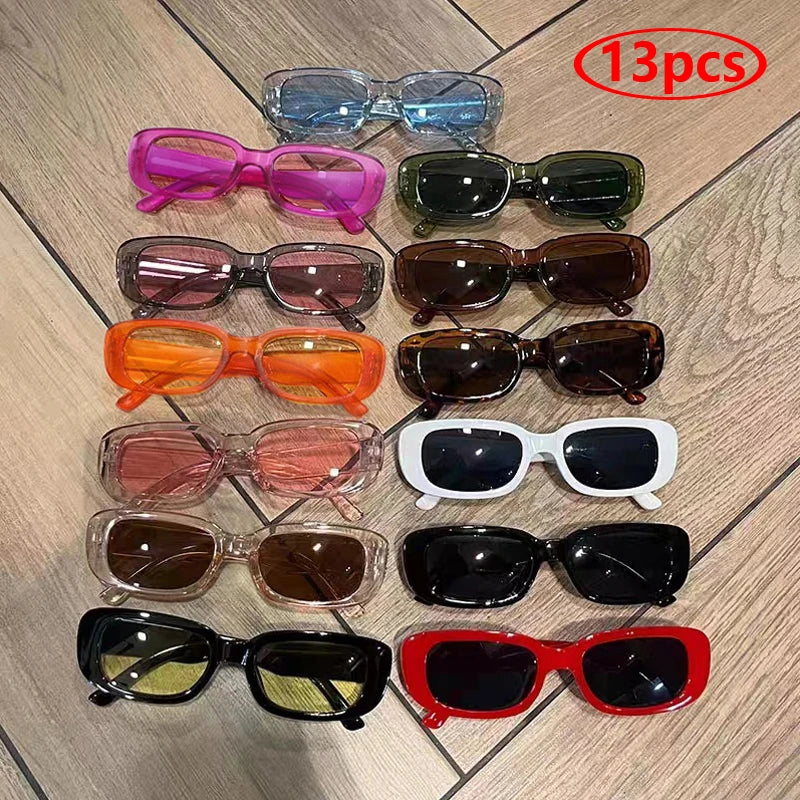 Vintage Square Sunglasses UV400 Retro Square Frame