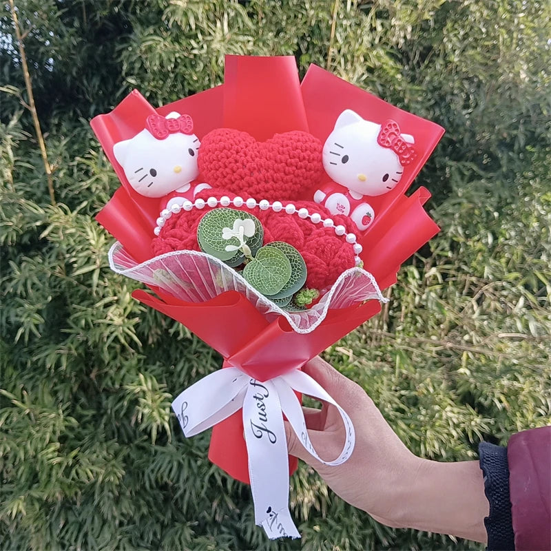 Plush Flower Bouquet with Soft Plush Roses for Gifts and Home Decor