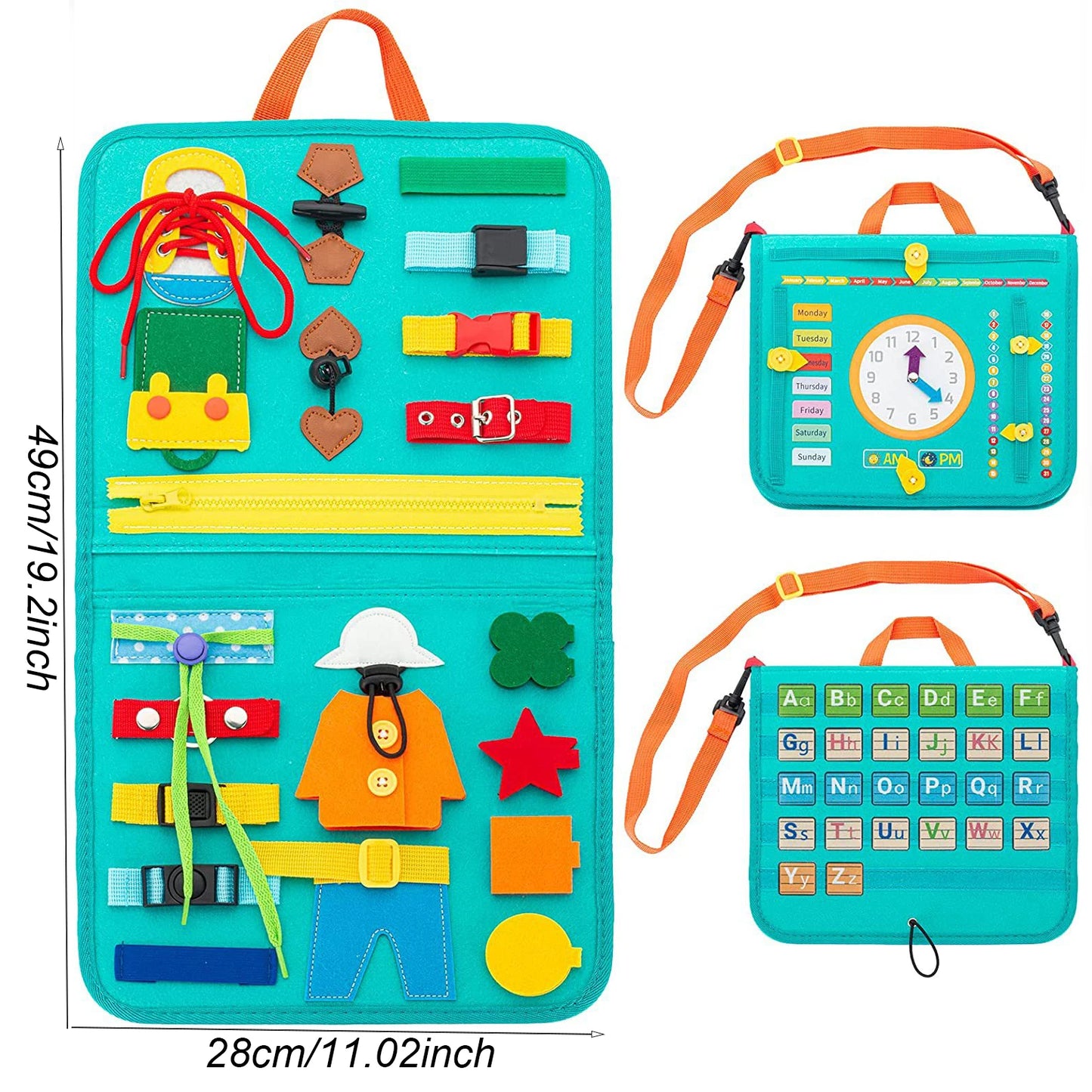 Montessori Busy Board Sensory Activity Toy for Toddlers 45 x 28 cm
