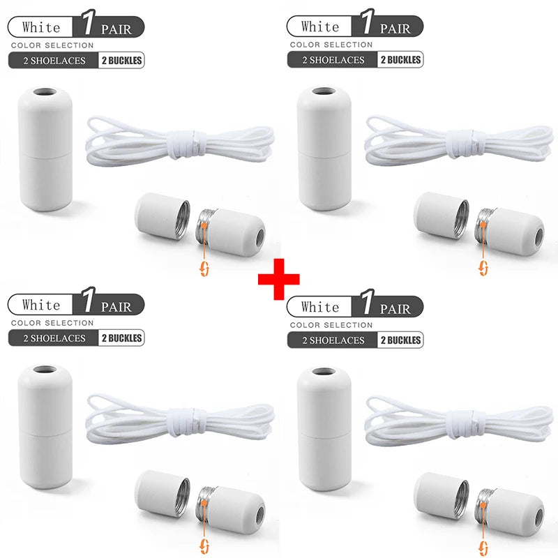 Elastic No Tie Shoelaces with Metal Lock for Kids & Adults