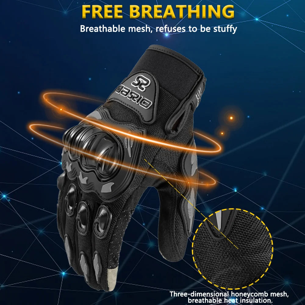 Motorcycle Gloves with Touch Screen & Hard Knuckle Protection