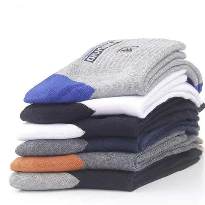 Men's Sports Socks Breathable Mid-Calf Basketball Socks 5 Pairs