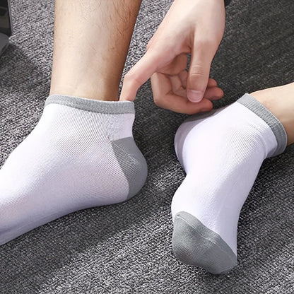 Men's Low Cut Socks Breathable Color Block Ankle Socks