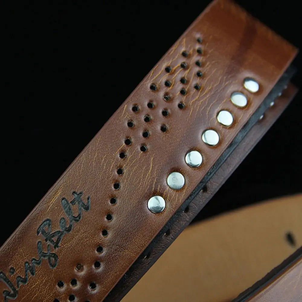 Men's Leather Belt with Alloy Buckle for Business & Casual Wear