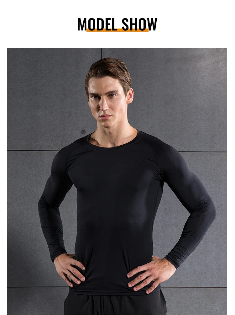 Men's Compression Shirt Long Sleeve Quick Dry Gym Top