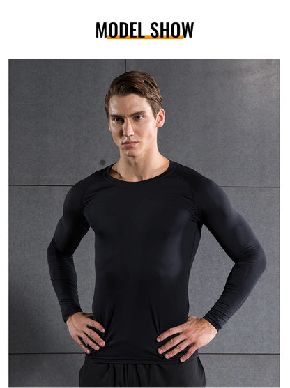 Men's Compression Shirt Long Sleeve Quick Dry Gym Top