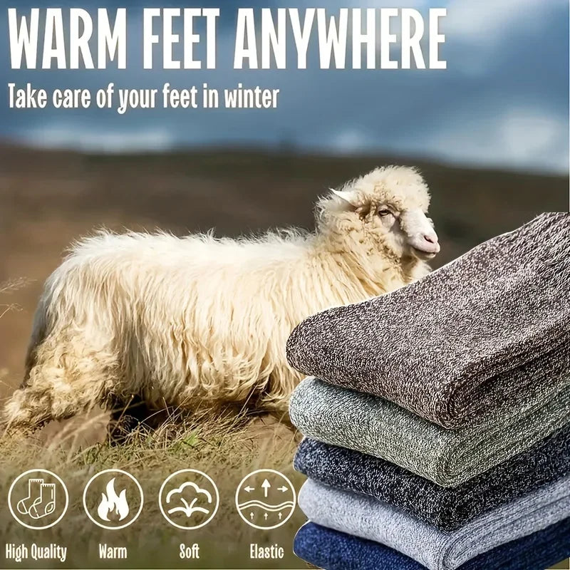 Men's Warm Socks Thick Thermal Crew Socks for Winter