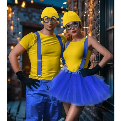 Yellow Costume Accessory Set with Beanie, Goggles and Gloves