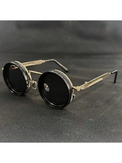 Steampunk Sunglasses with Round Polarized UV400 Lenses