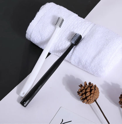 Soft Bristle Toothbrush Set 10 Pack Bamboo Charcoal for Adults