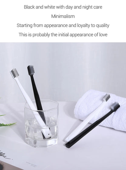 Soft Bristle Toothbrush Set 10 Pack Bamboo Charcoal for Adults