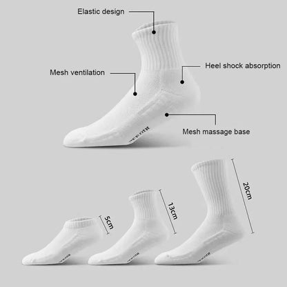 Basketball Socks Cotton Cushioned Crew Sports Socks for Men
