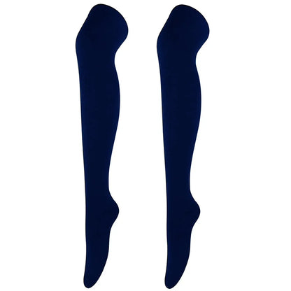 Women Solid Colors Stockings Long Over Knee High Socks Dance Cosplay Performance Socks Classic Colors Leggings Black White Gray