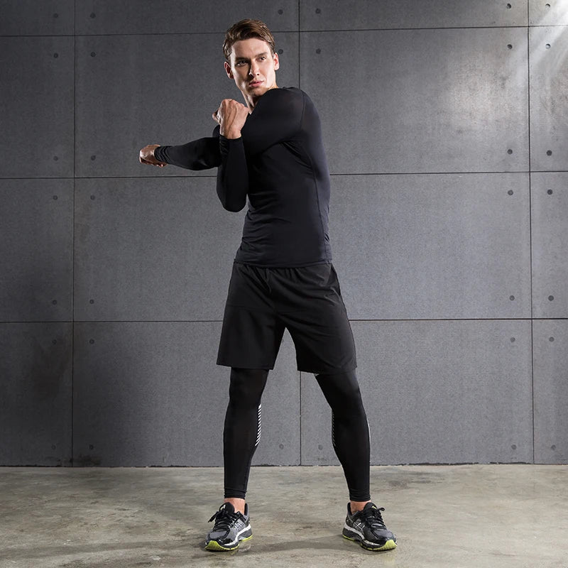 Men's Compression Shirt Long Sleeve Quick Dry Gym Top