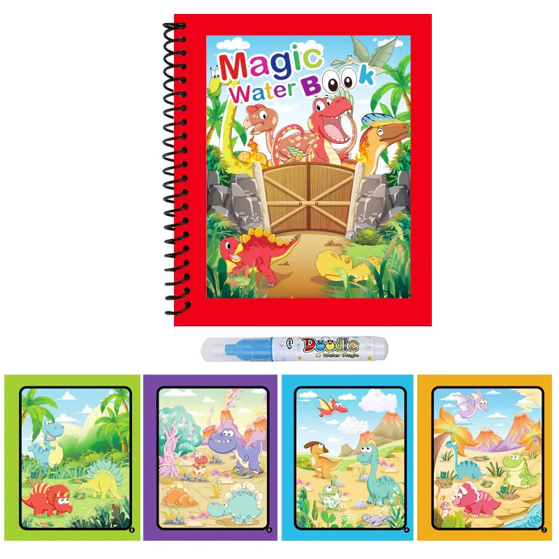 Magic Water Drawing Book Reusable Mess Free Coloring Book for Kids