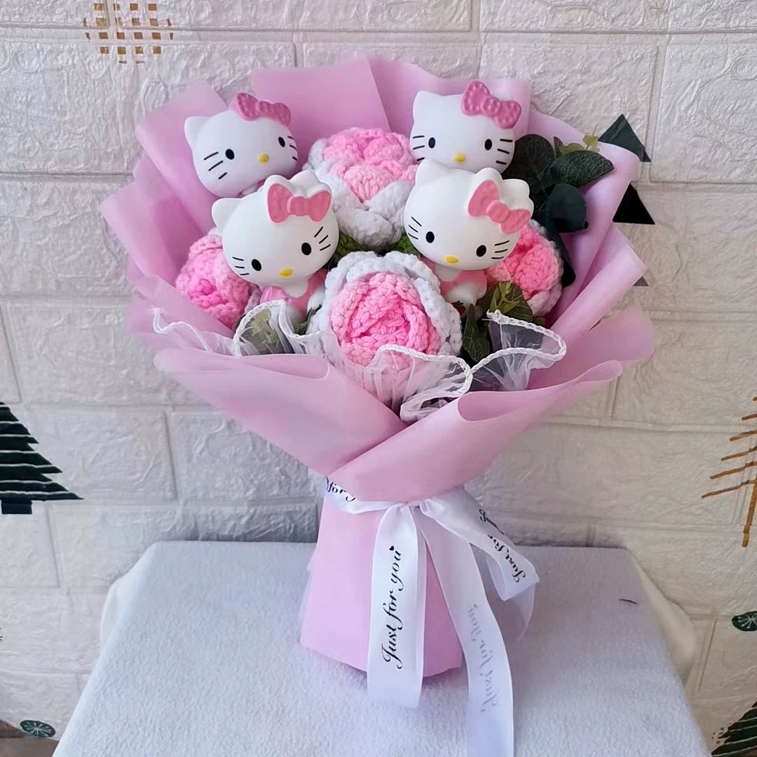Plush Flower Bouquet with Soft Plush Roses for Gifts and Home Decor