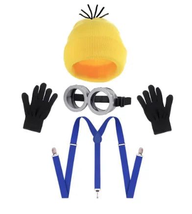 Yellow Costume Accessory Set with Beanie, Goggles and Gloves