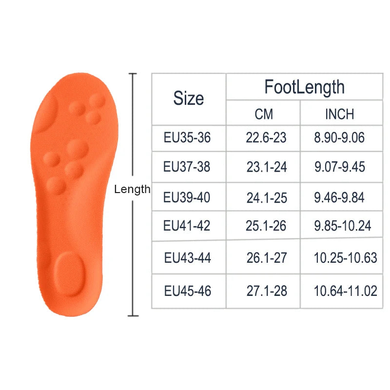 Sports Insoles with Arch Support Breathable Shock Absorption Pads