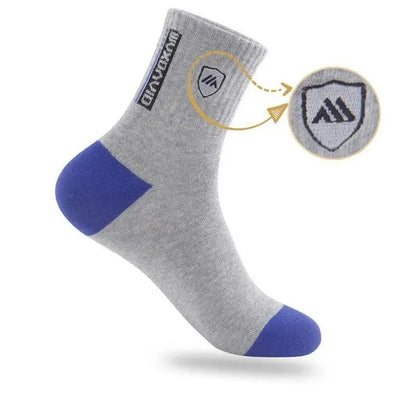 Men's Sports Socks Breathable Mid-Calf Basketball Socks 5 Pairs