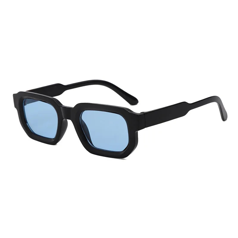 Retro Sunglasses with UV400 Protection Rectangular Frame