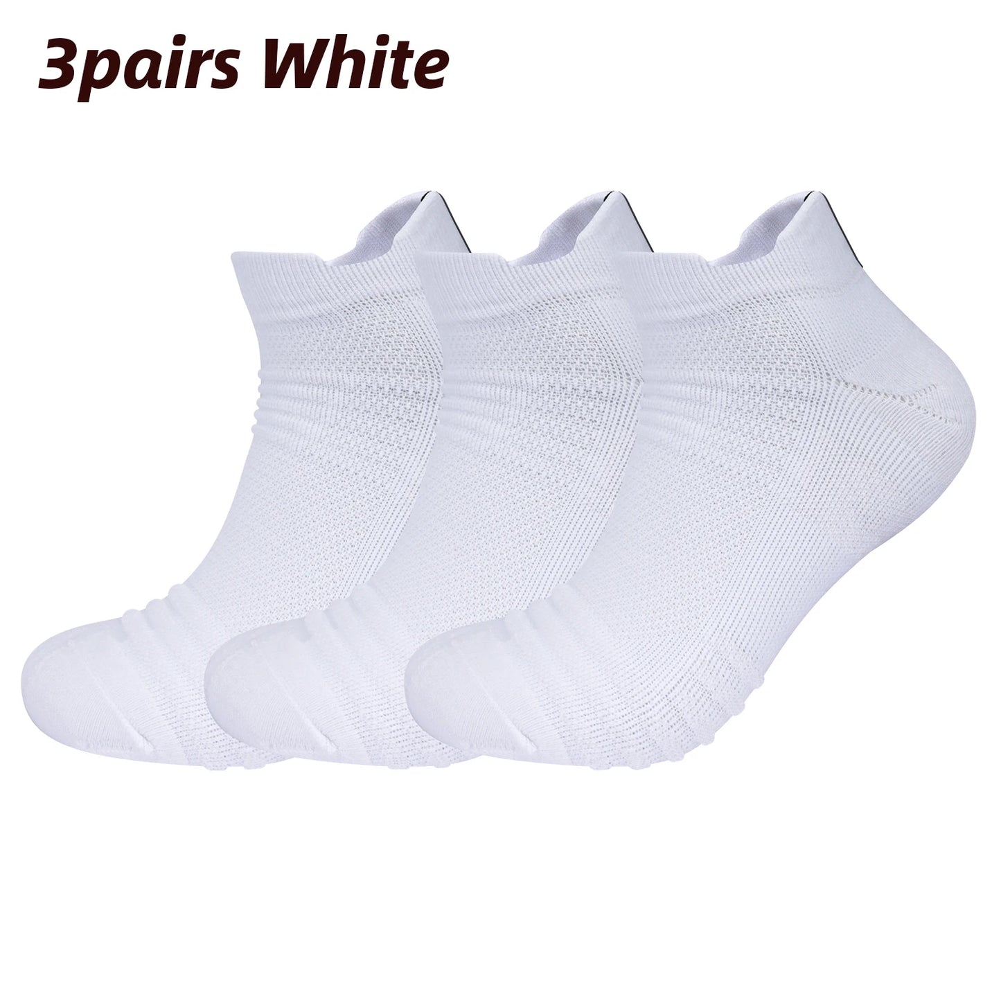Sports Terry Socks Cushioned Moisture Wicking Ankle Socks 3 Pairs
