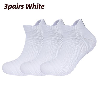 Sports Terry Socks Cushioned Moisture Wicking Ankle Socks 3 Pairs
