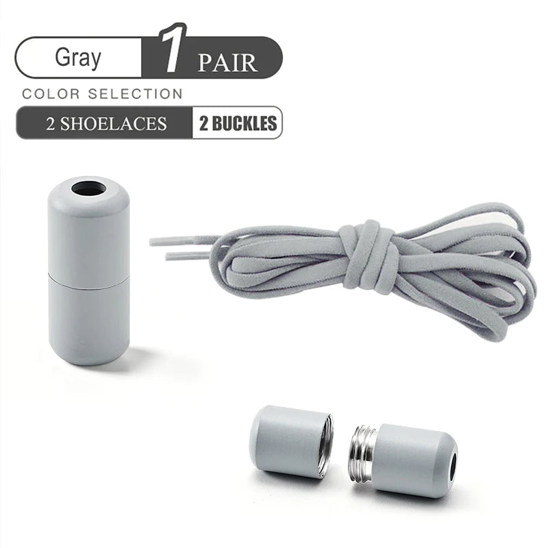 Elastic No Tie Shoelaces with Metal Lock for Kids & Adults