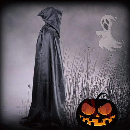 Hooded Black Cloak for Halloween Costumes and Parties