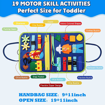 Montessori Busy Board Sensory Activity Toy for Toddlers 45 x 28 cm
