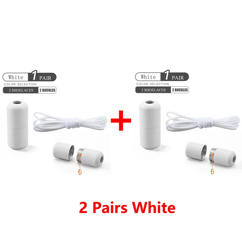 Elastic No Tie Shoelaces with Metal Lock for Kids & Adults