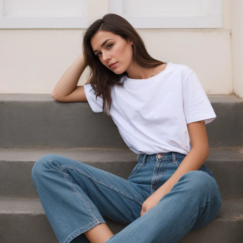 Cotton T-Shirt 220G Short Sleeve Crew Neck Casual Tee