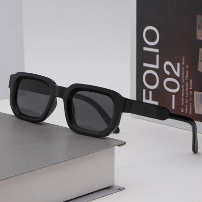 Retro Sunglasses with UV400 Protection Rectangular Frame
