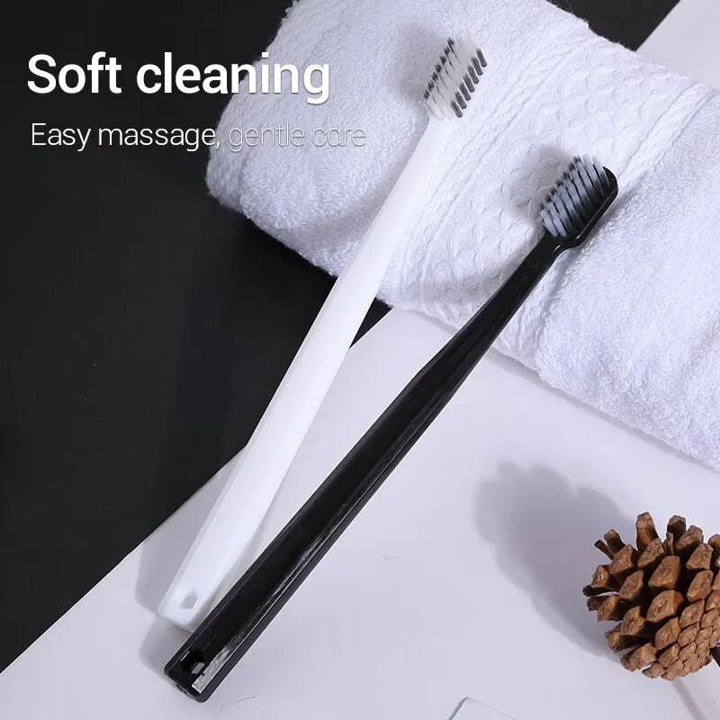 Soft Bristle Toothbrush Set 10 Pack Bamboo Charcoal for Adults