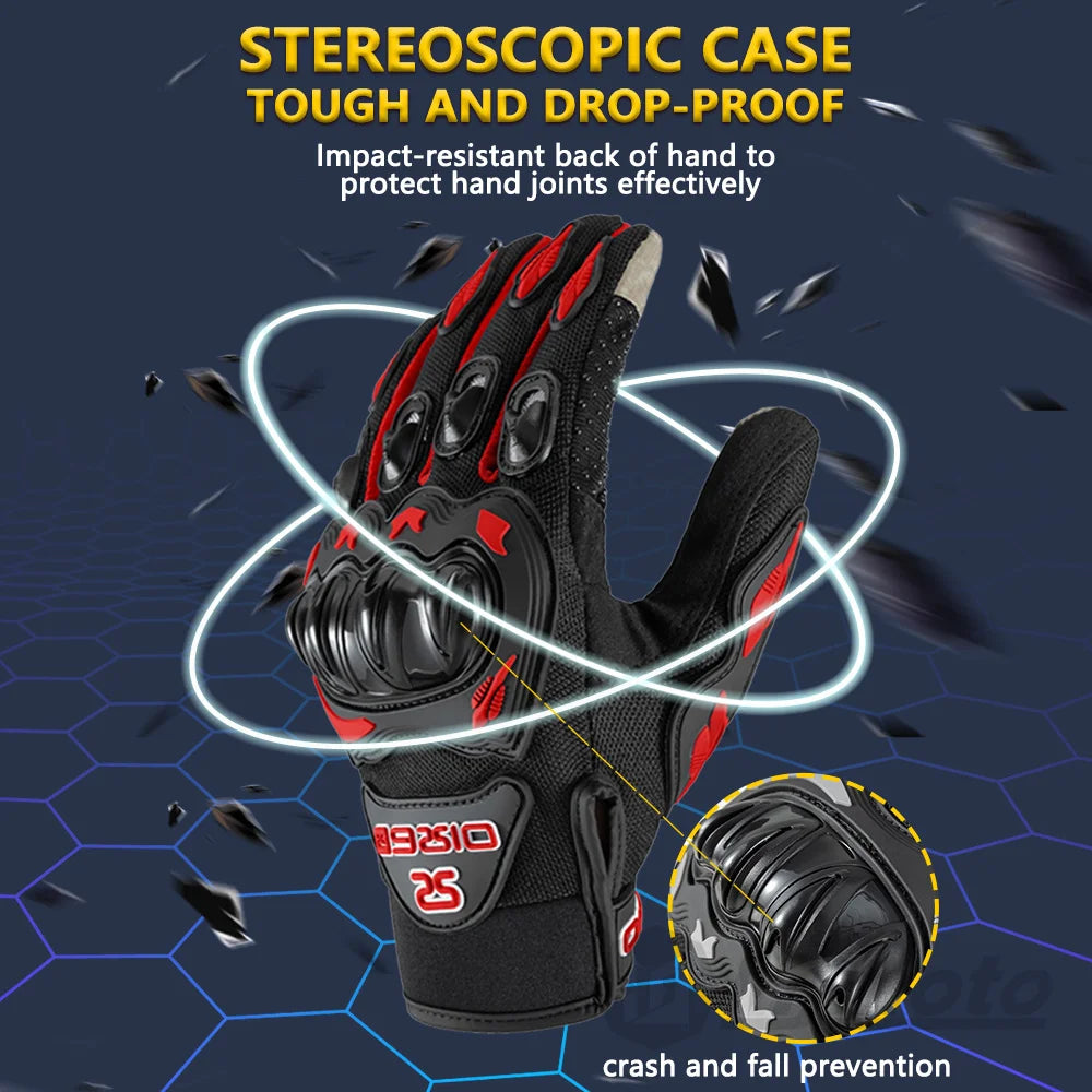 Motorcycle Gloves with Touch Screen & Hard Knuckle Protection