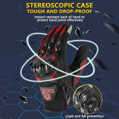 Motorcycle Gloves with Touch Screen & Hard Knuckle Protection