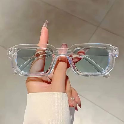 Retro Sunglasses with UV400 Protection Rectangular Frame