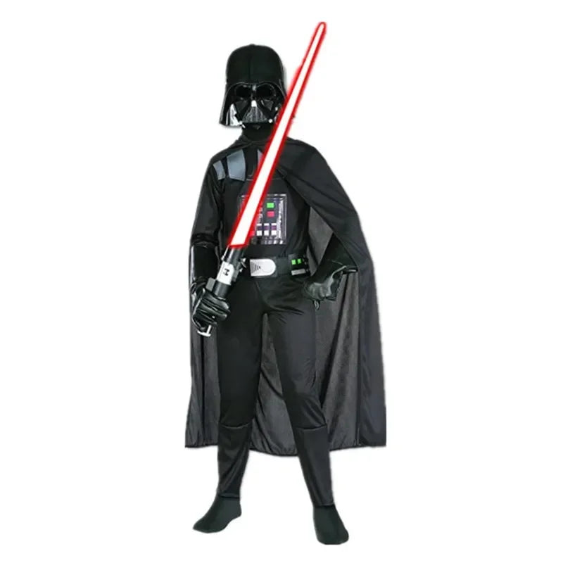 Kids Superhero Costume with Cape Mask and Jumpsuit for Halloween