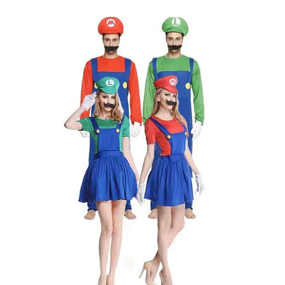 Plumber Cosplay Costume Adult Jumpsuit Set for Halloween Parties