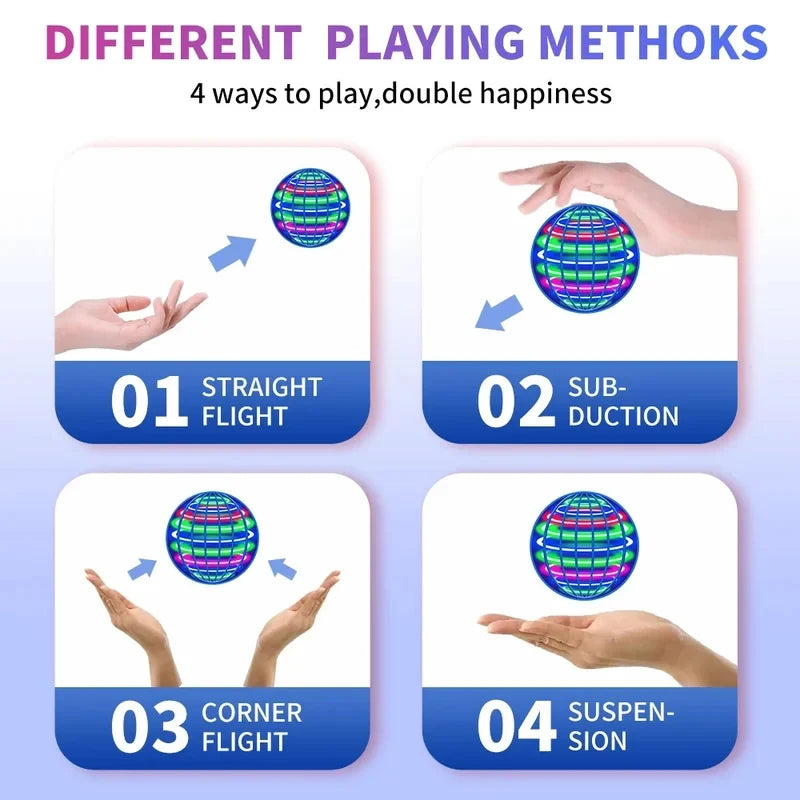 Flying Ball Toy LED Hover Spinning Ball for Indoor & Outdoor Play