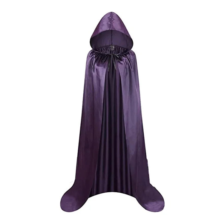 Hooded Black Cloak for Halloween Costumes and Parties