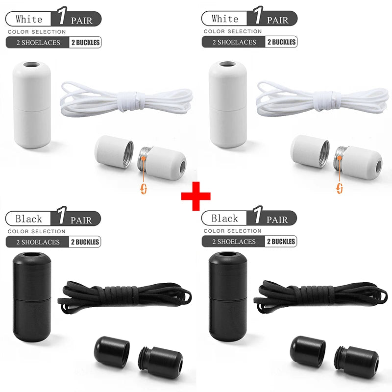 Elastic No Tie Shoelaces with Metal Lock for Kids & Adults